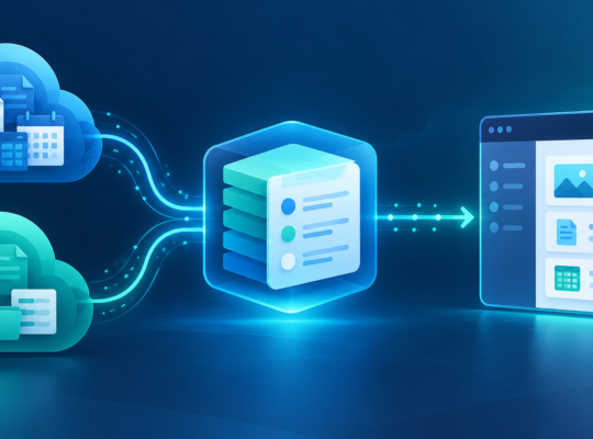 SharePoint and Microsoft Graph data sources normalized into one consistent API response